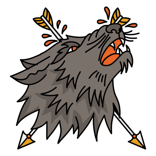 Werwolf und Pfeile Tattoo-Stil PNG-Design