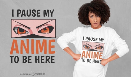 Diseño de camiseta de ojos de anime enojado divertido