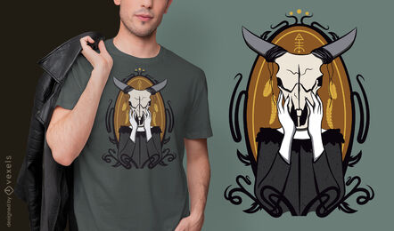 Dark body with bull skull t-shirt design