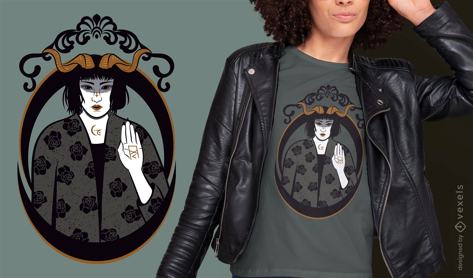 Wicked magic witch hand up t-shirt design