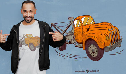 Rusty Old Yellow Truck T-shirt Design Vector Download