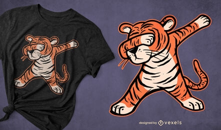 Tiger animal dabbing t-shirt design