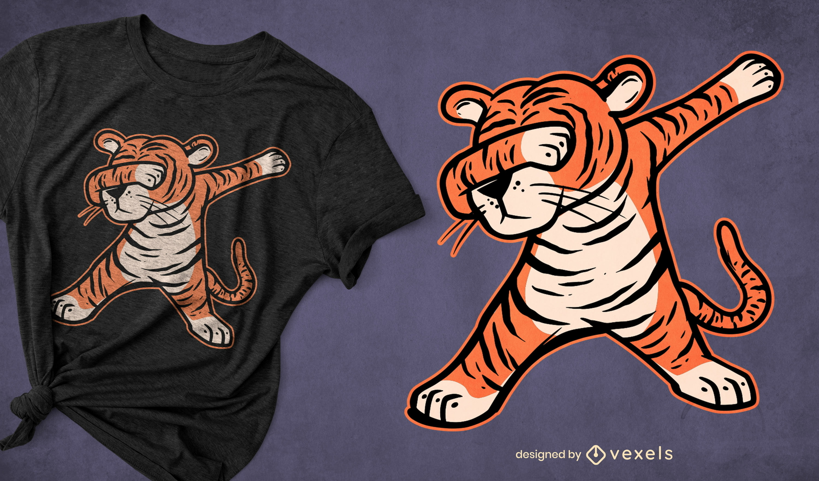 Diseño de camiseta tigre animal dabbing