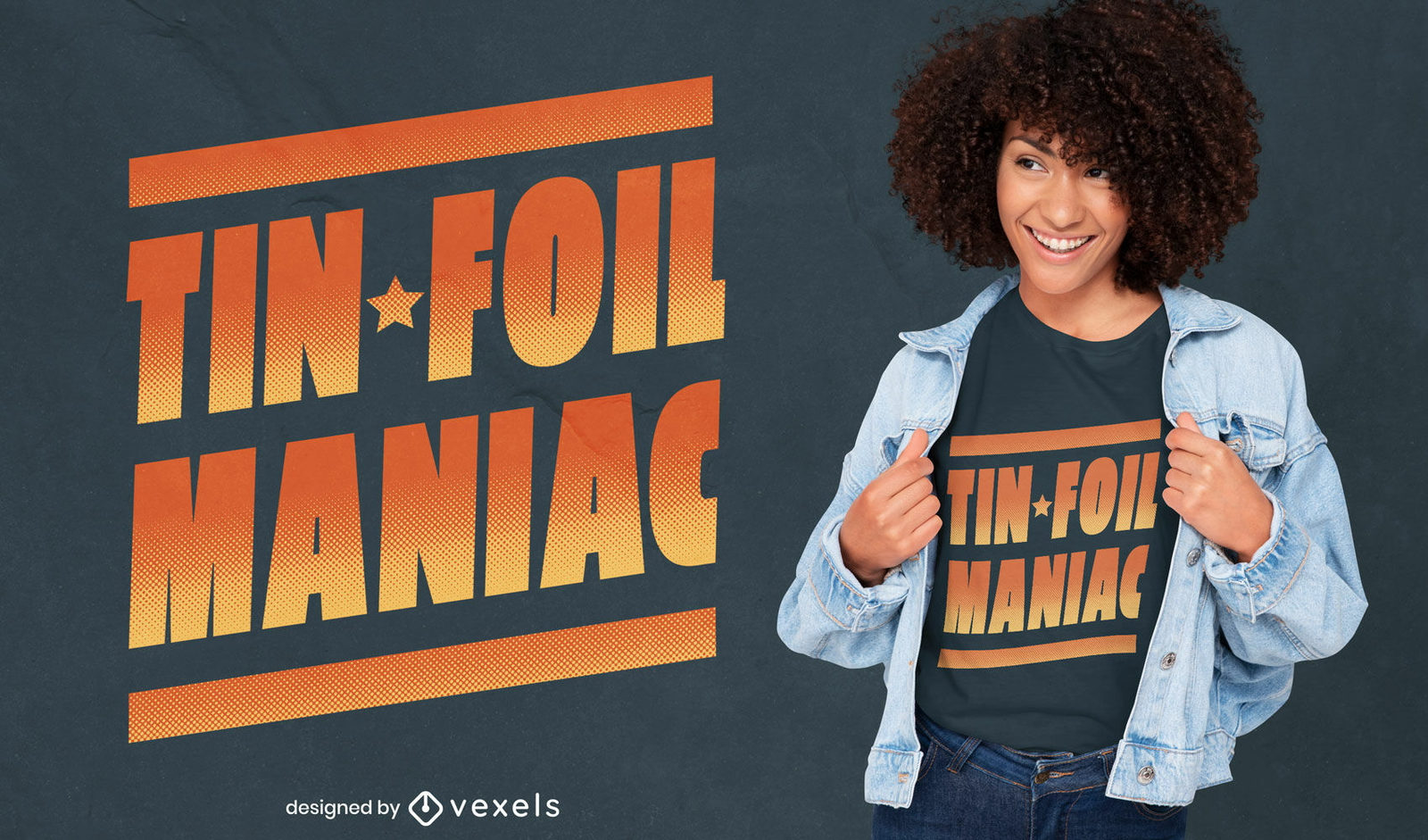 Tin foil maniac quote t-shirt design