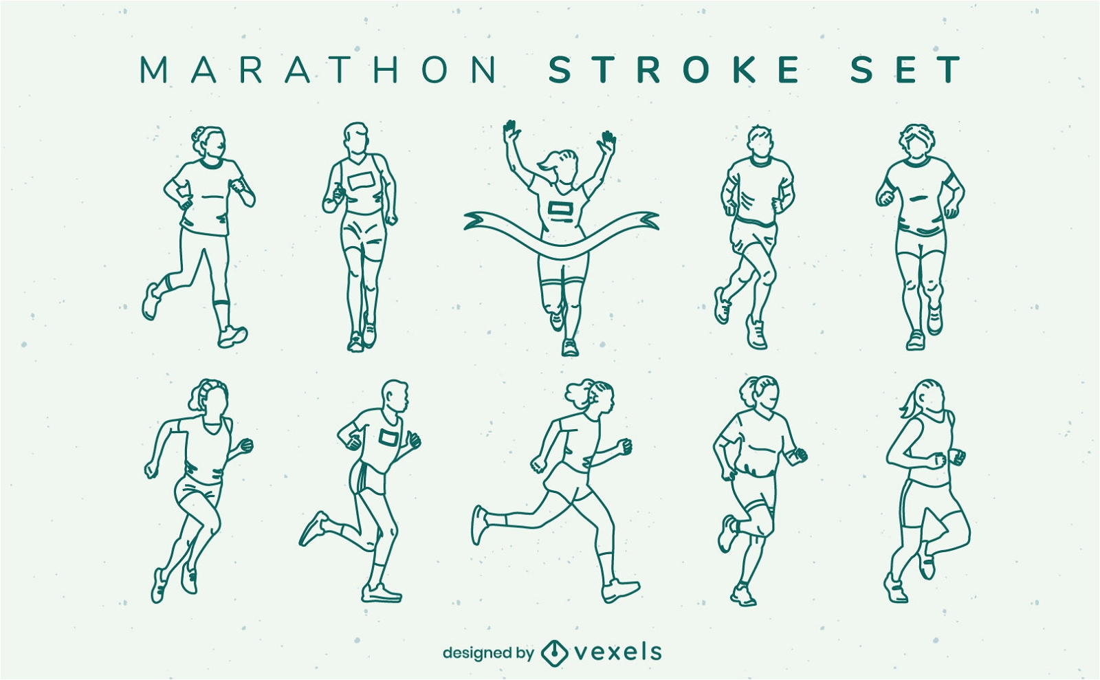 Marathon-Laufsport-Stroke-Set