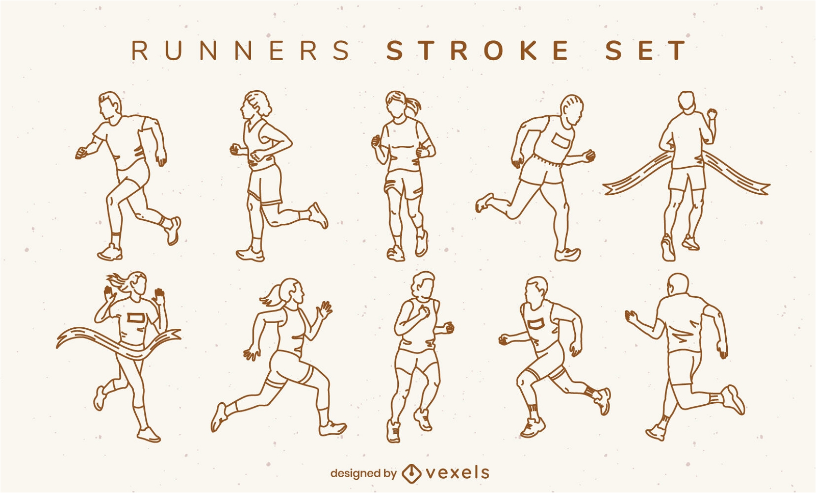 Menschen verfolgen Laufsport-Stroke-Set
