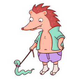 Farbstrich Igel und Schlange PNG-Design
