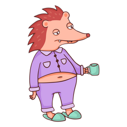 Igel und Kaffeefarbstrich PNG-Design