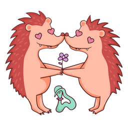 Igel in Liebesfarbstrich PNG-Design
