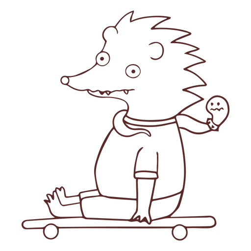 Ouriço e cobra em um golpe de skate Desenho PNG