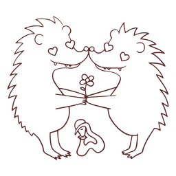 Igel küssen Schlaganfall PNG-Design