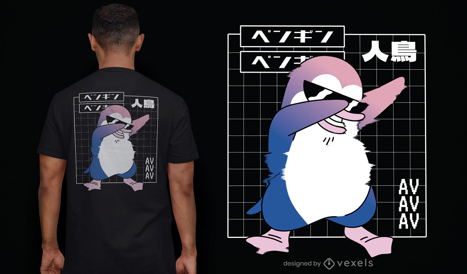 Design de t-shirt de pinguim com toque de animal