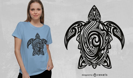Design legal de t-shirt de tartaruga marinha tribal