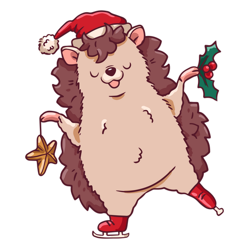 Süßer Igel mit Weihnachtsschmuck PNG-Design