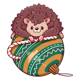 Cute hedgehog on a Christmas decoration  PNG Design Transparent PNG