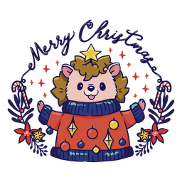 Weihnachts-Igel-Zitat PNG-Design