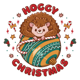Cute hoggy Christmas hedgehog  PNG Design Transparent PNG