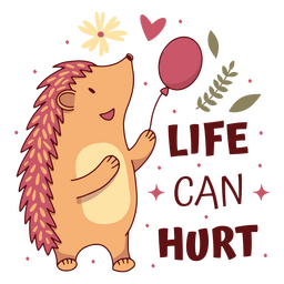 Nettes Igel-Zitat PNG-Design