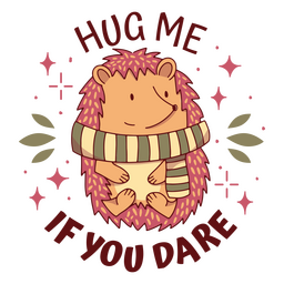 Nettes Umarmungs-Igel-Zitat PNG-Design