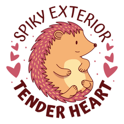 Zartes Herz-Igel-Zitat süß PNG-Design