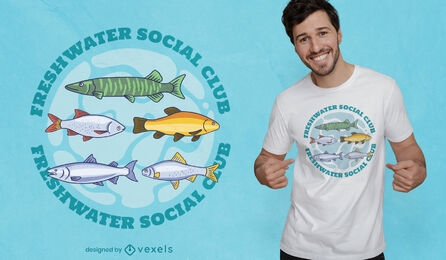 Design legal de camisetas para clubes sociais de água doce