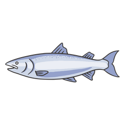 Simple gray fish color stroke PNG Design