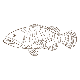 Striped fish stroke PNG Design