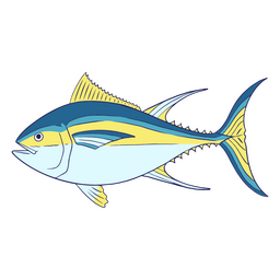 Blaue und gelbe Fischillustration PNG-Design