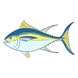 Blue and yellow fish illustration PNG Design Transparent PNG