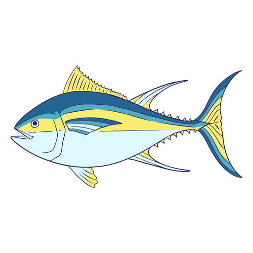 Ilustra??o de peixe azul e amarelo Desenho PNG