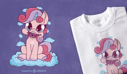 Candy cartoon unicorn t-shirt design