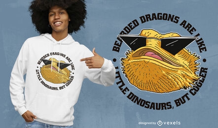 Diseño de camiseta de dragón barbudo fresco