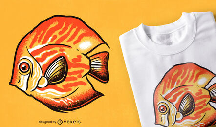 Design de t-shirt de peixes-disco e animais marinhos