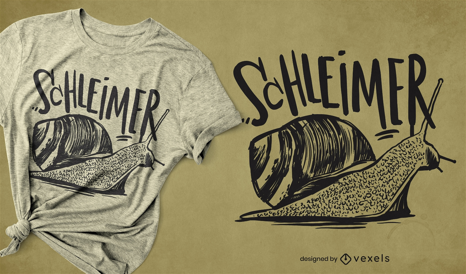 Schnecke Tierskizze T-Shirt-Design