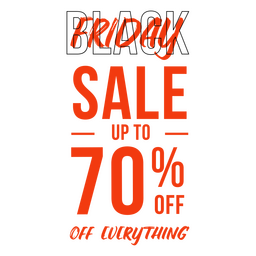 Black Friday 70% Sale Badge PNG Design
