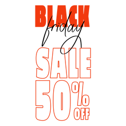 Insignia de venta de viernes negro 50% Diseño PNG