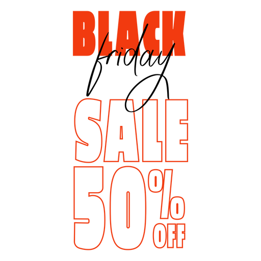 Black Friday 50 % Sale-Abzeichen PNG-Design
