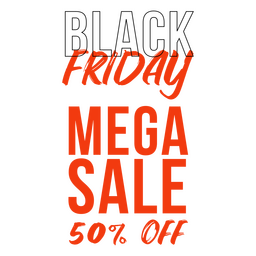 Black Friday 50 % Rabatt-Abzeichen PNG-Design