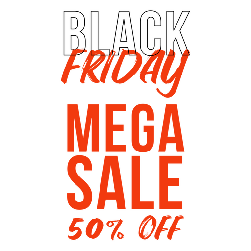 Black Friday 50% Discount Badge PNG Design