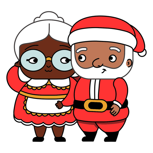 Tra?o de cor de personagens diversos da Sra. e do Sr. Papai Noel Desenho PNG