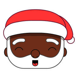 Diverse Christmas happy Santa color stroke PNG Design