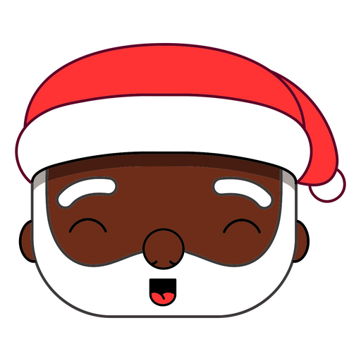 Diverse Weihnachten Happy Santa Farbstrich PNG-Design