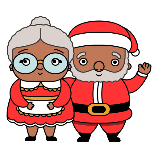 Traço de cor de diversos personagens de Natal Desenho PNG