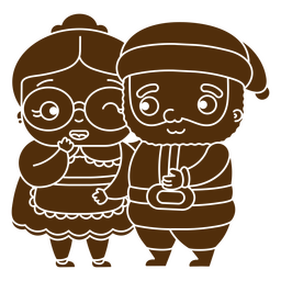 Weihnachtsfiguren Frau und Herr Claus ausgeschnitten PNG-Design