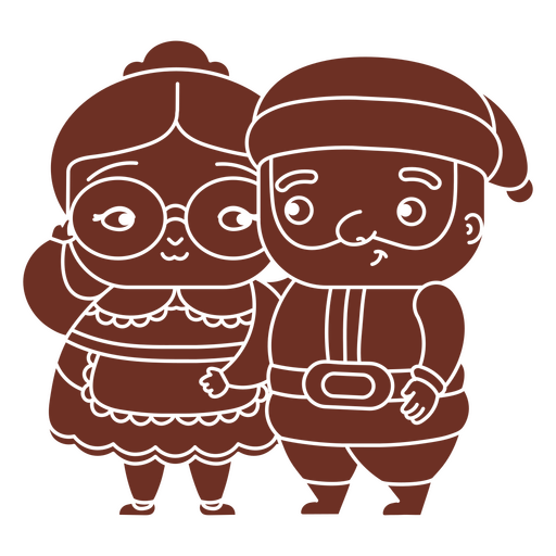 Personagens de Natal do Sr. e Sra. Claus recortados Desenho PNG