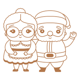 Emoji de Sr. y Sra. Claus Diseño PNG