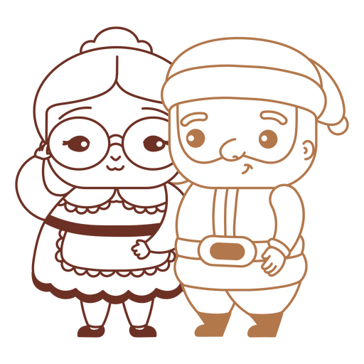 Emoji de Navidad del Sr. y la Sra. Claus Diseño PNG