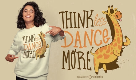 Giraffe Tier tanzen Cartoon T-Shirt Design
