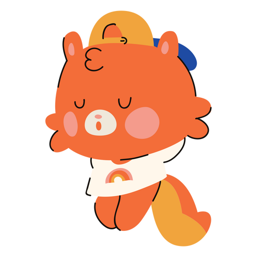 Cute fox with rainbow shirt PNG Design
