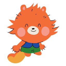 Cute fuzzy fox character  PNG Design